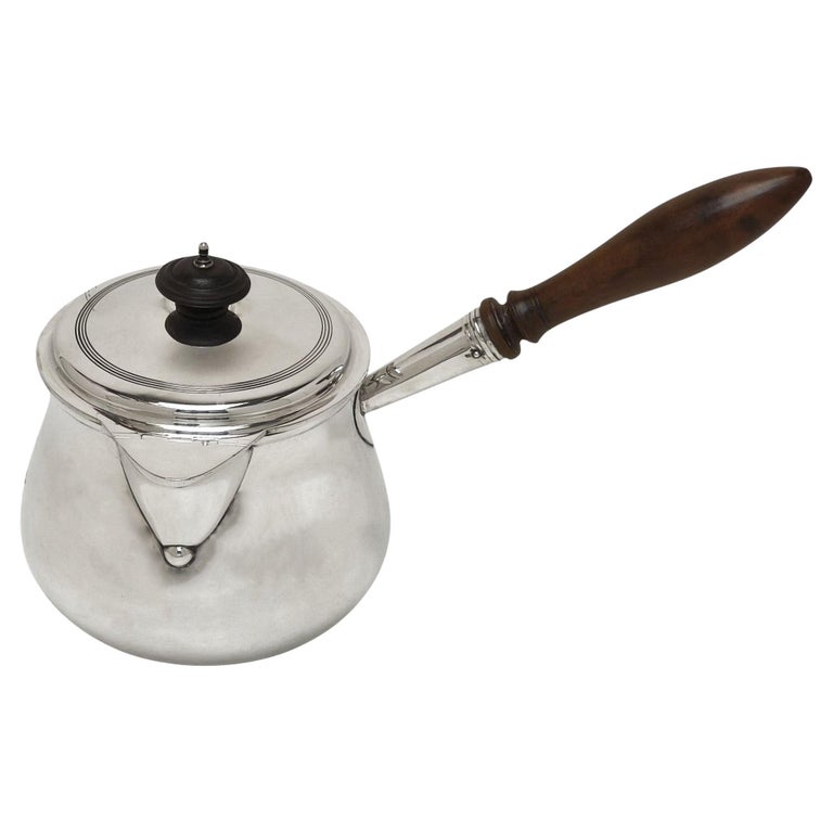 Antique Georgian Sterling Silver Brandy Pan London 1820 19th Century