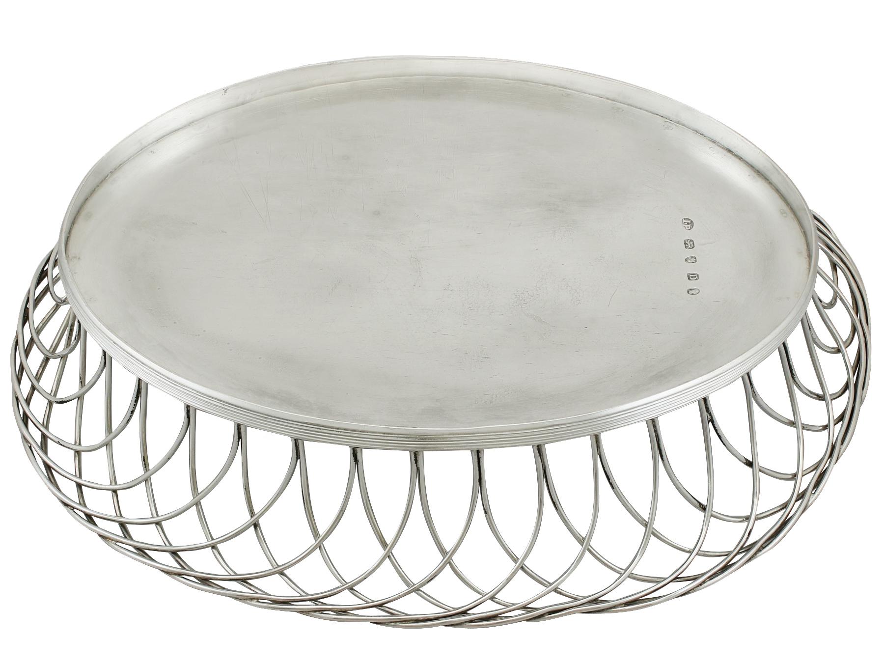 Late 18th Century Antique Georgian Sterling Silver Bread Dish