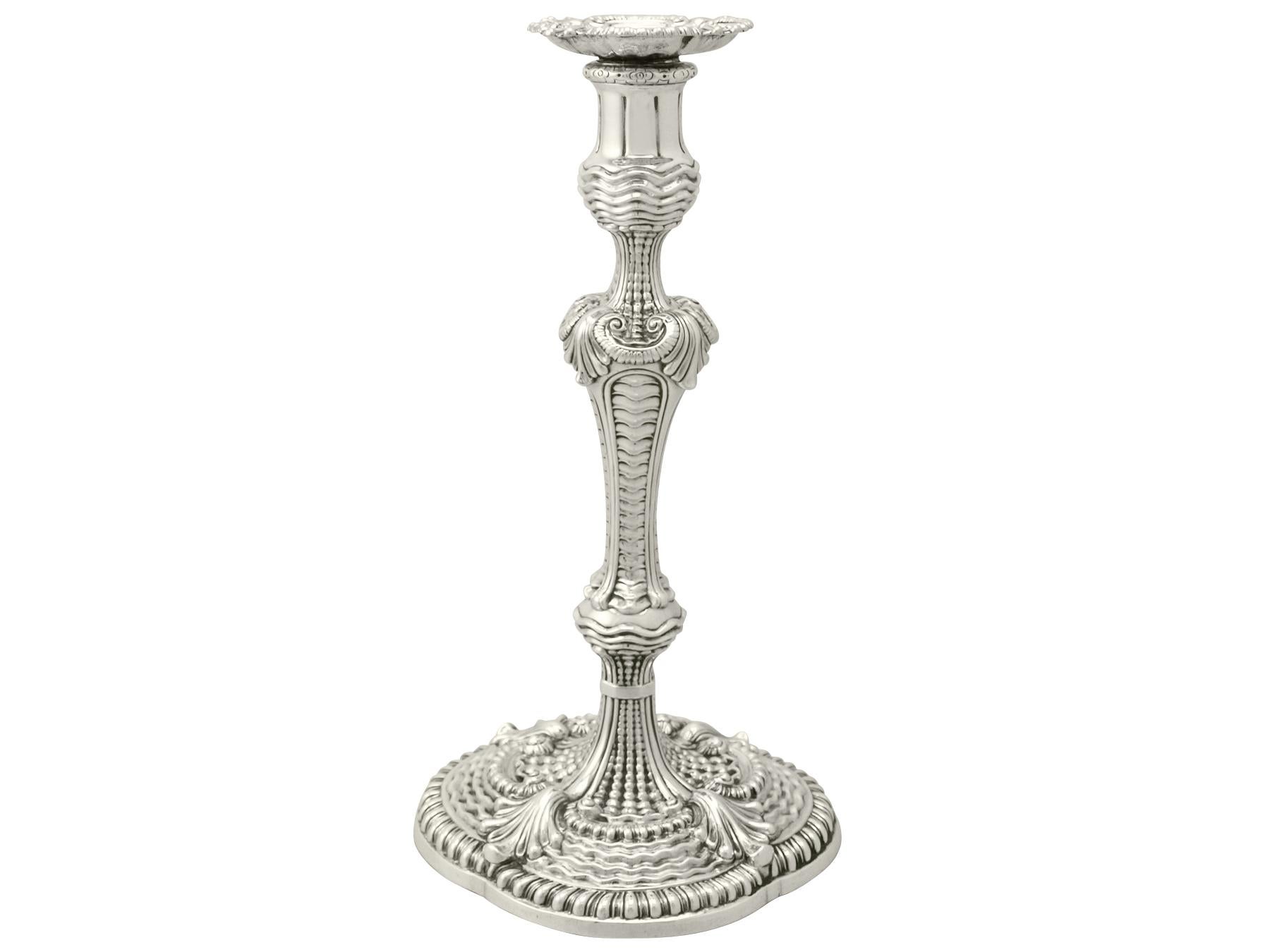 English Antique Georgian Sterling Silver Candlesticks