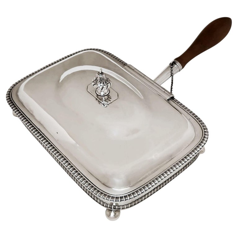 Antique Georgian Sterling Silver Cheese Toasting Dish London 1812