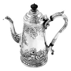 Antique Georgian Sterling Silver Coffee Pot, 1821