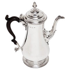 Antique Georgian Sterling Silver Coffee Pot London England 1764