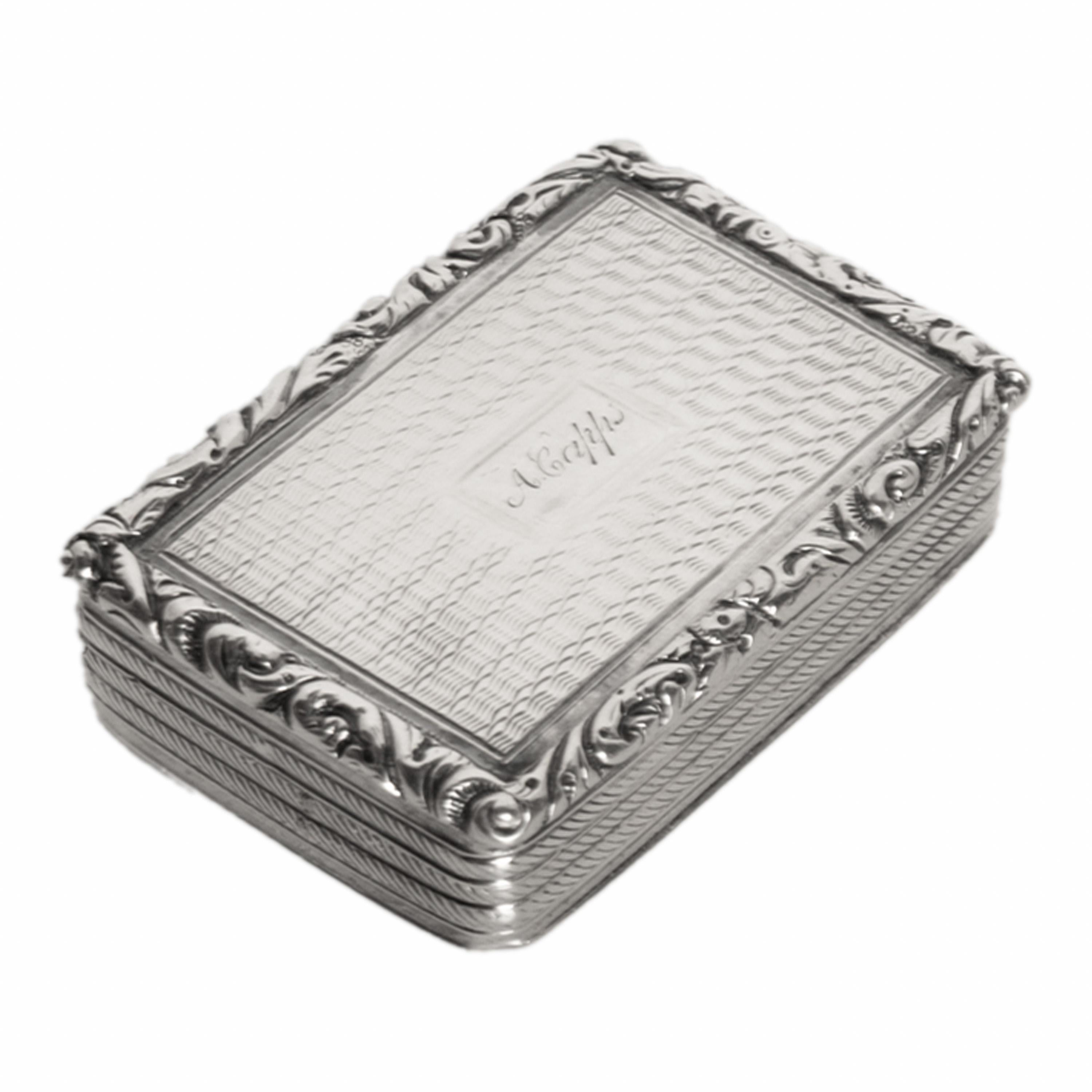 Antike georgische Sterling Silber vergoldet Vinaigrette Birmingham William Simpson (Georgian) im Angebot