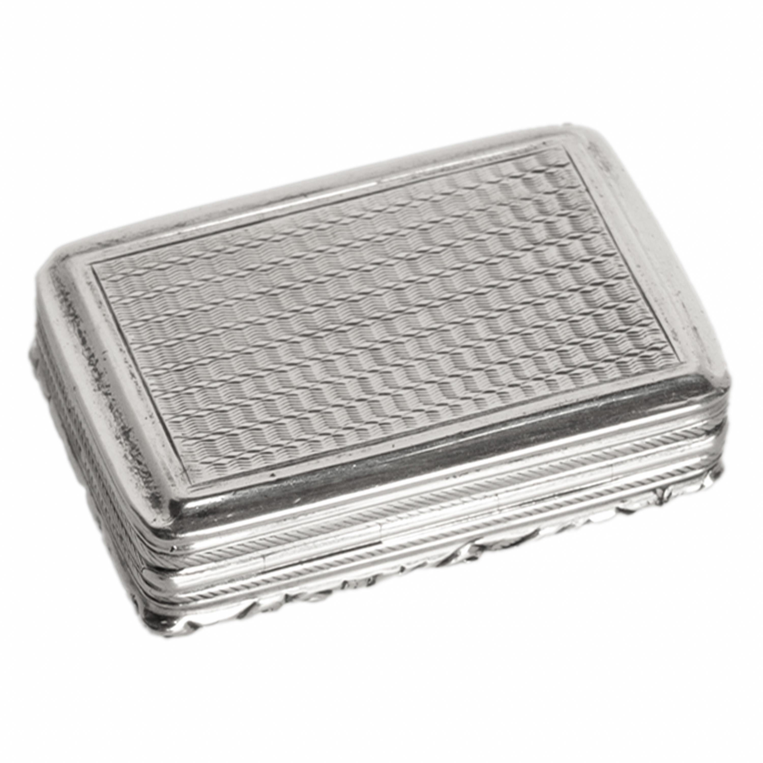 Antike georgische Sterling Silber vergoldet Vinaigrette Birmingham William Simpson (Englisch) im Angebot