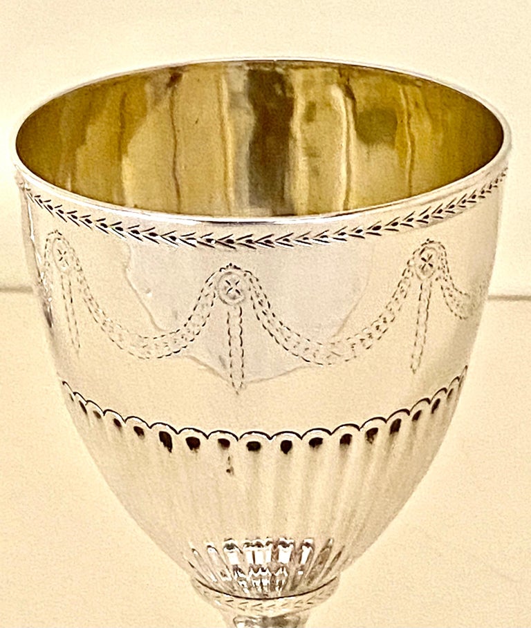 British Antique Georgian Sterling Silver Goblet Circa 1782 For Sale