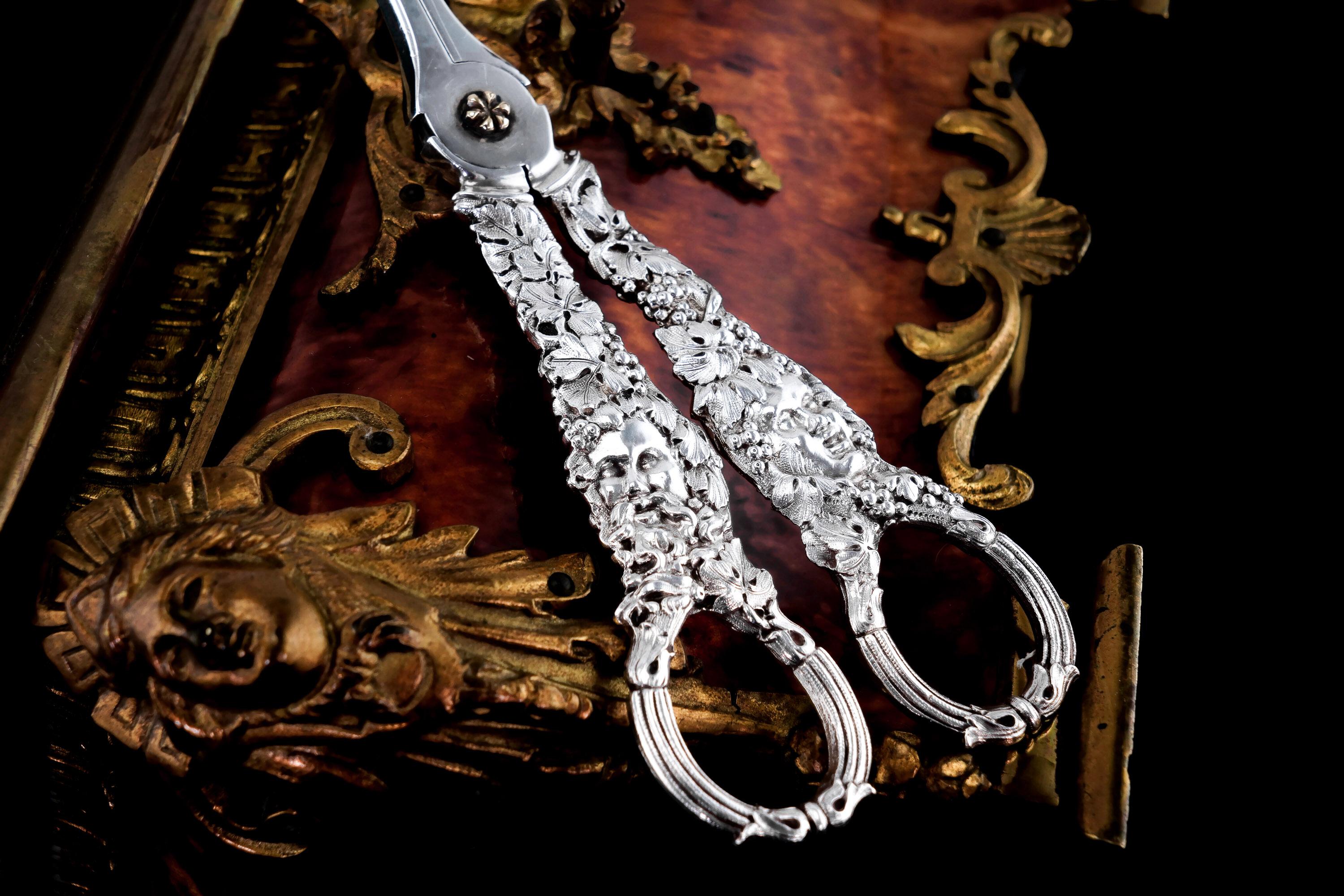 Antique Georgian Sterling Silver Grape Scissors/Shears - c.1830 For Sale 6