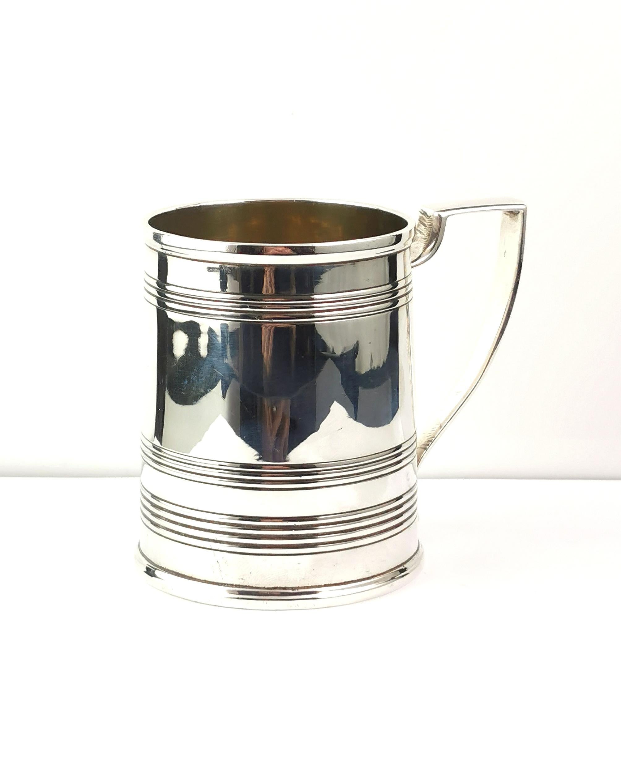 Antique Georgian sterling silver half pint mug, tankard  7