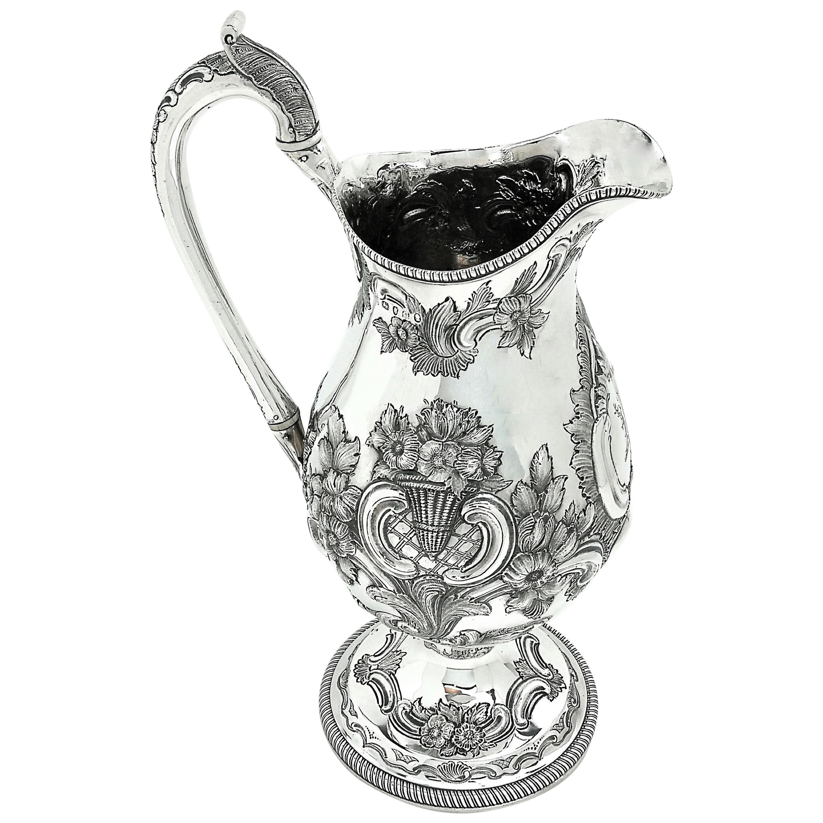 Antique Georgian Sterling Silver Jug / Ewer / Pitcher 1802 Beer Water