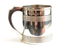 Antique Georgian Sterling Silver Mug, Christening Mug, Half Pint
