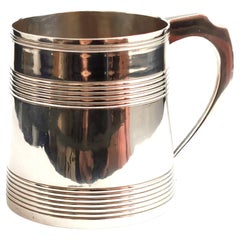 Antique Georgian Sterling Silver Mug, Christening Mug, Half Pint