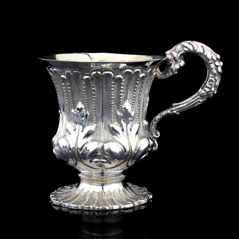 A beautifully made mug, complete with hallmarks denoting Georgian quality. The weight of the silver is evident when you heft it in your hands and would make a delightful addition to any collector's kitchen.

Maker: Thomas EdwardsMade in London