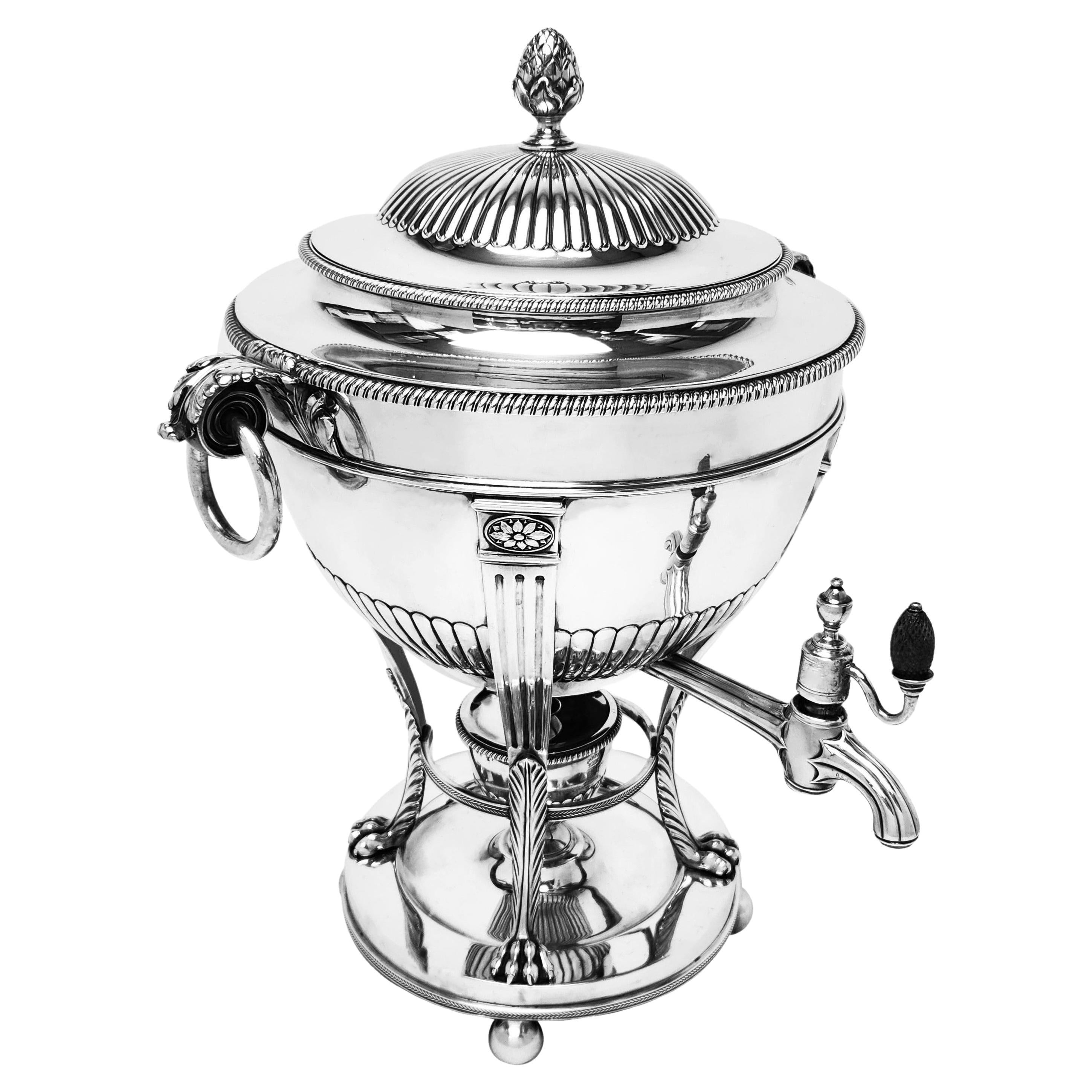 Antique Georgian Sterling Silver Paul Storr Samovar Tea Hot Water Urn 1800 For Sale