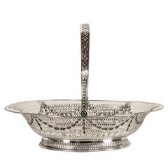 Antique Georgian Sterling Silver Pierced Basket by Richard Morton Sheffield 1778