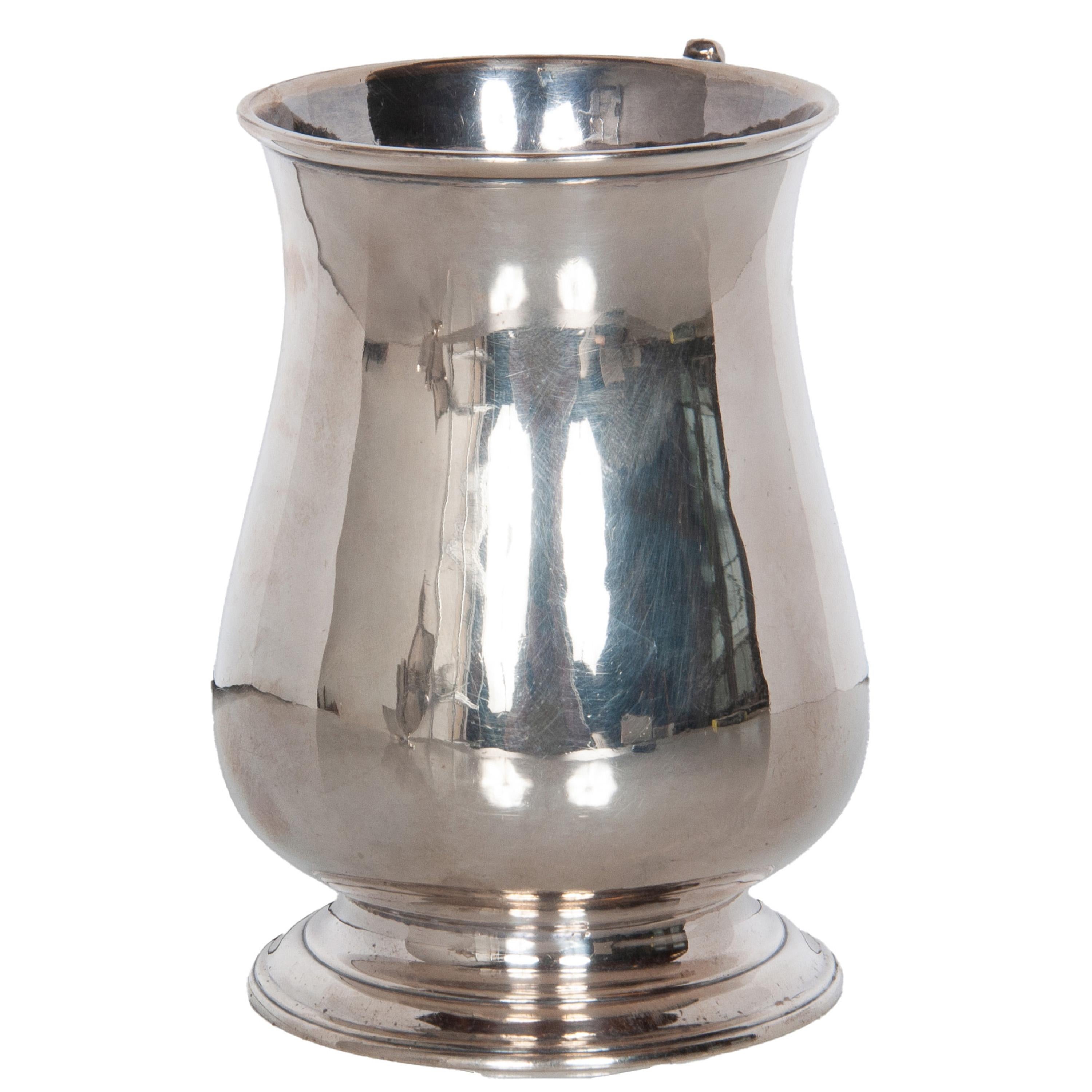 Antigua jarra de cerveza georgiana de plata de ley Jacob Marsh Londres 1770 Inglés en venta