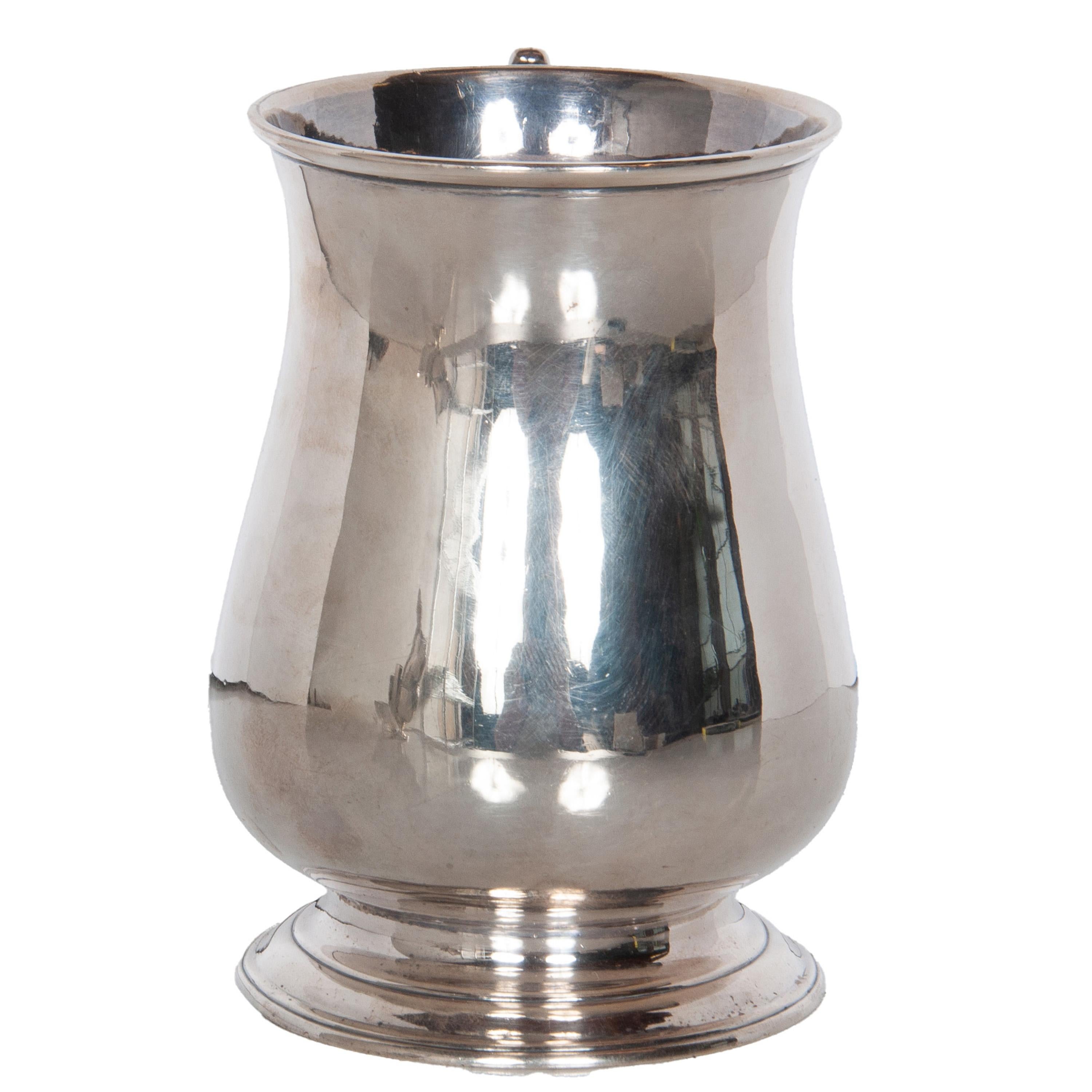 Antigua jarra de cerveza georgiana de plata de ley Jacob Marsh Londres 1770 Hecho a mano en venta