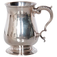 Antique Georgian Sterling Silver Pint Beer Tankard Mug Jacob Marsh London 1770