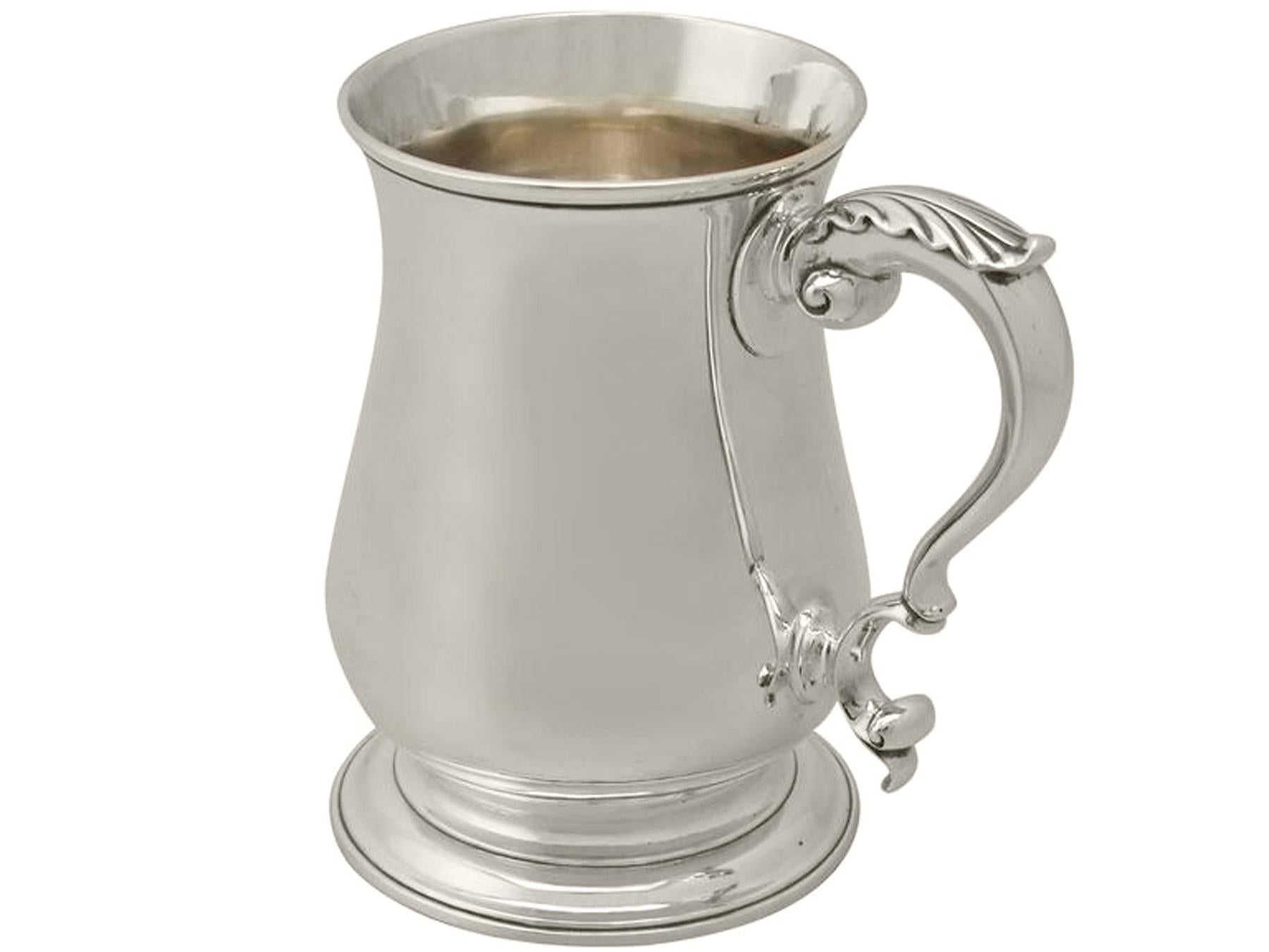 British Antique Georgian Sterling Silver Pint Mug