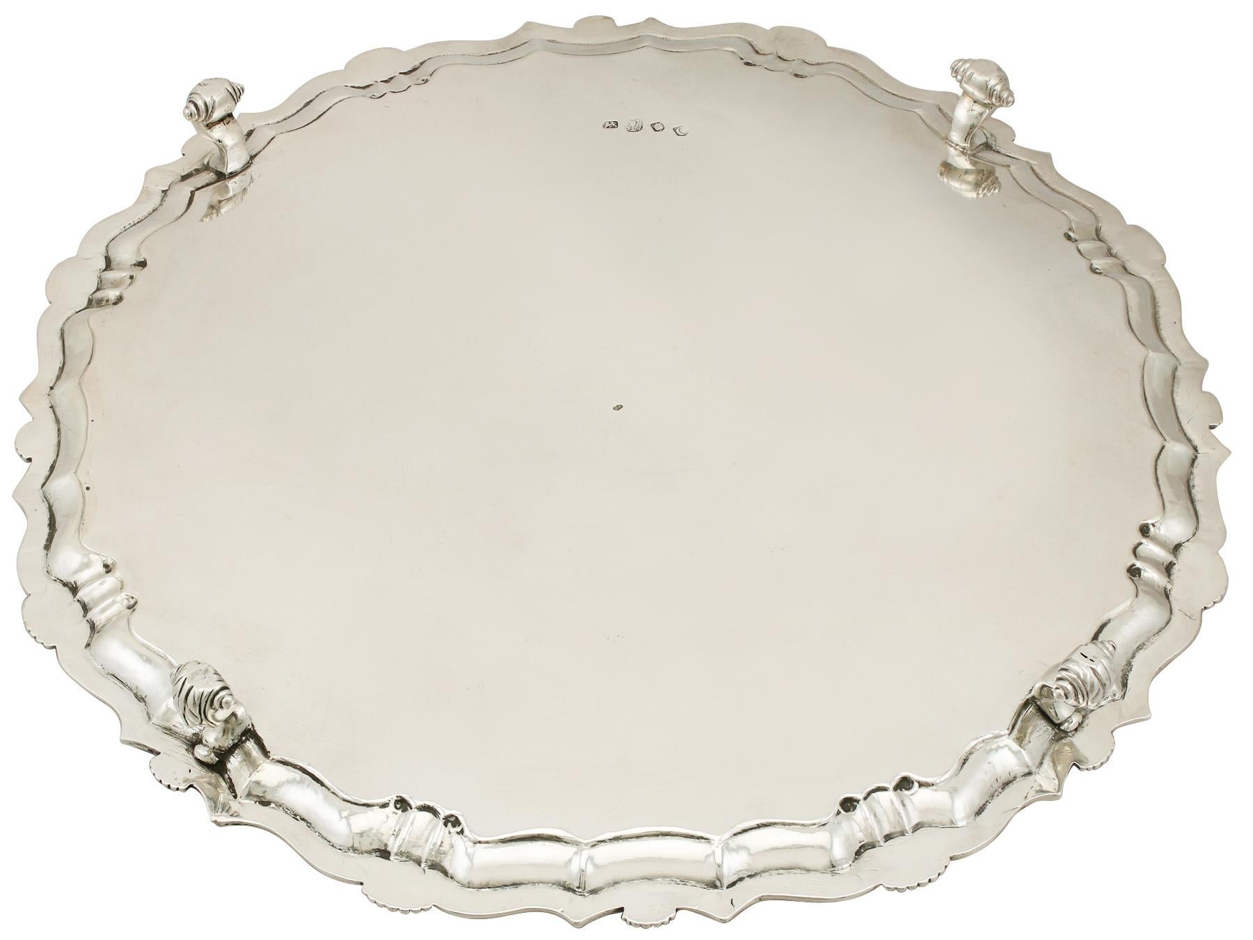 Antique Georgian Sterling Silver Salver 2