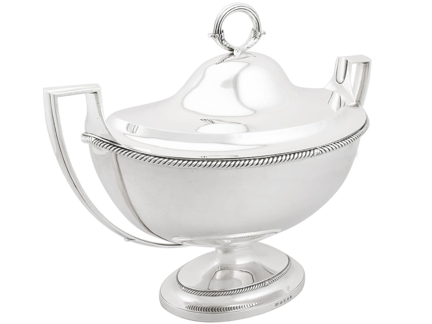 Adam Style Paul Storr Antique Georgian Sterling Silver Soup Tureen Dish For Sale