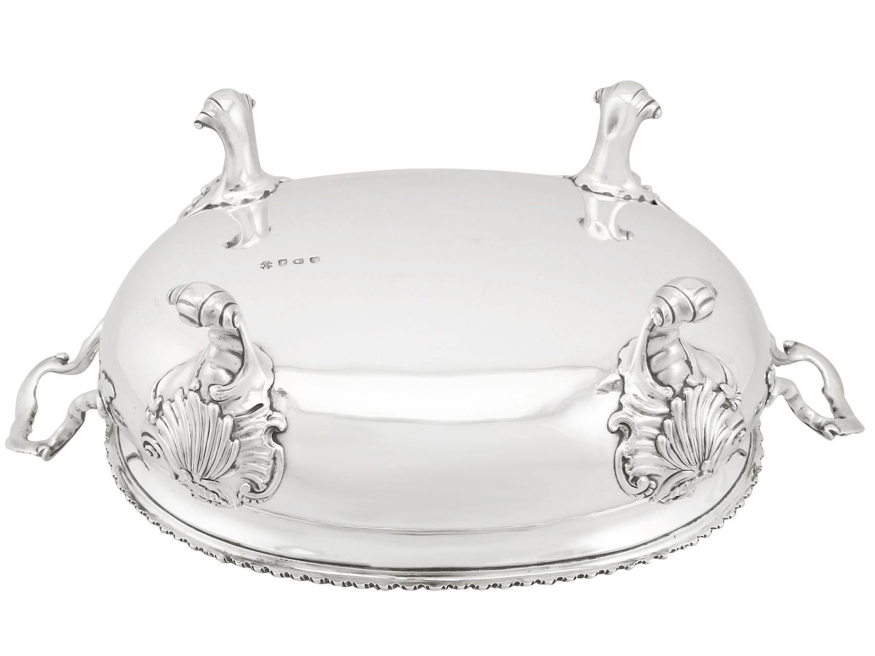 Antique Georgian Sterling Silver Soup Tureen For Sale 9