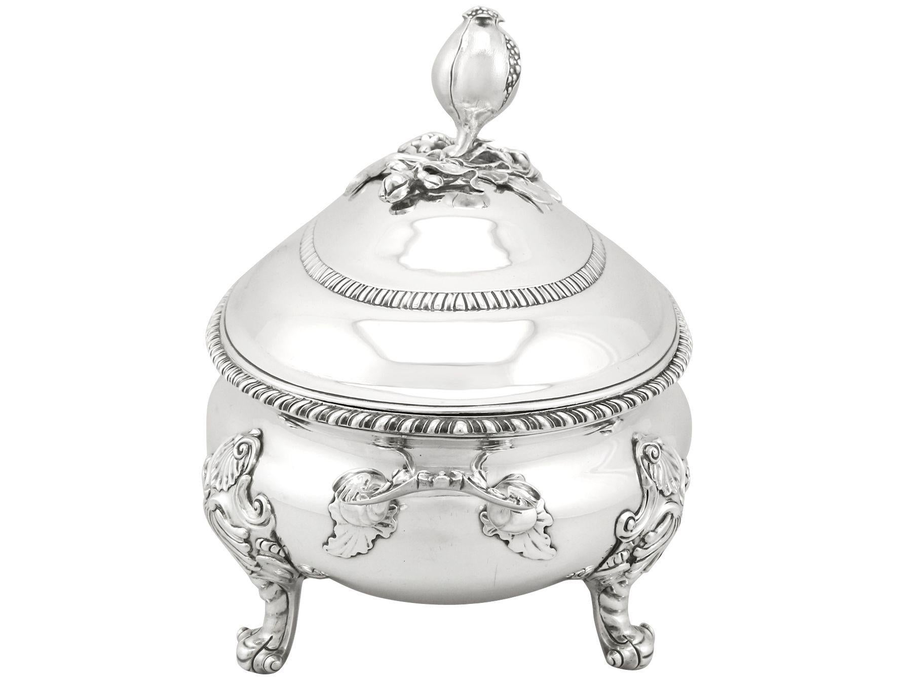 English Antique Georgian Sterling Silver Soup Tureen For Sale