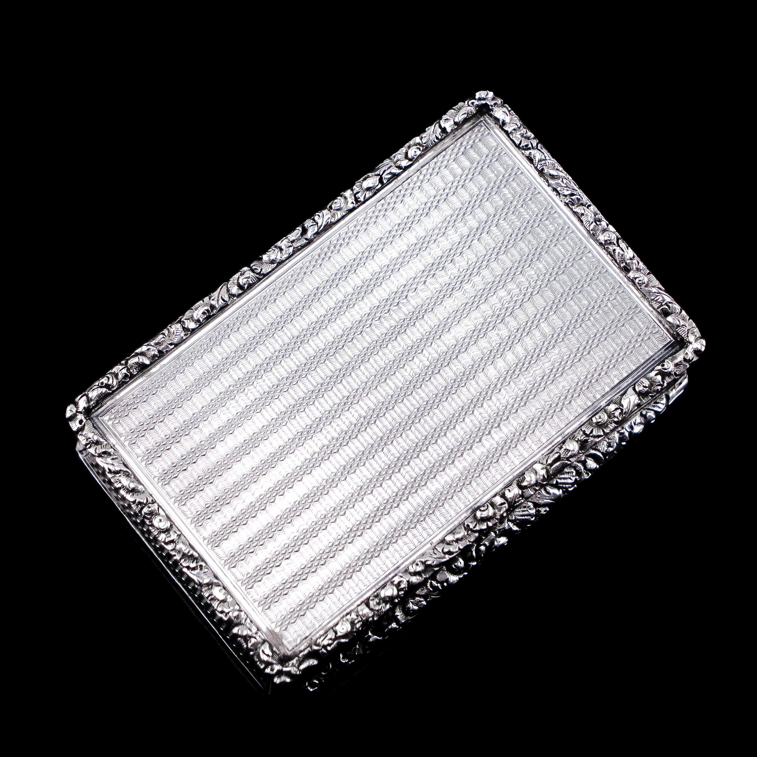 Antique Georgian Sterling Silver Table Snuff Box 1829 For Sale 1