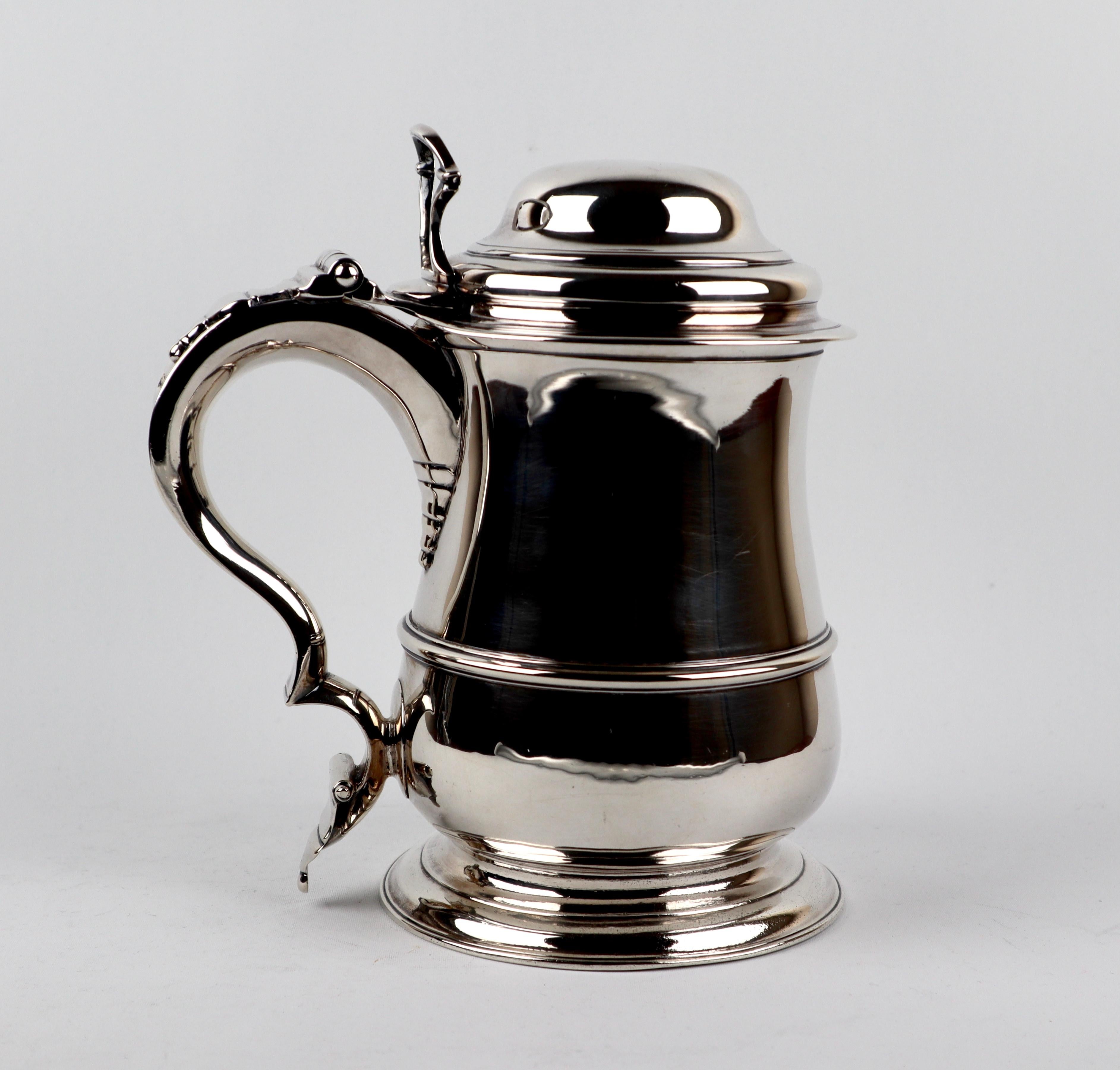 Antique Georgian Sterling Silver Tankard London, 1742 1