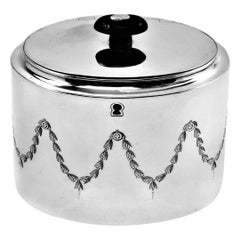 Antique Georgian Sterling Silver Tea Caddy Box, 1800, London, England