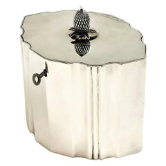 Antique Georgian Sterling Silver Tea Caddy Box with Key 1798 Bateman