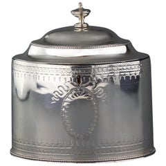 Antique Georgian Sterling Silver Tea Caddy, Hester Bateman, London, 1784