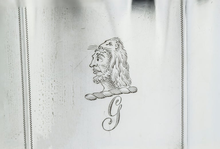 Antique Sterling Silver Tea Caddy with Coat of Arms, London, 1796 For Sale at 1stDibs