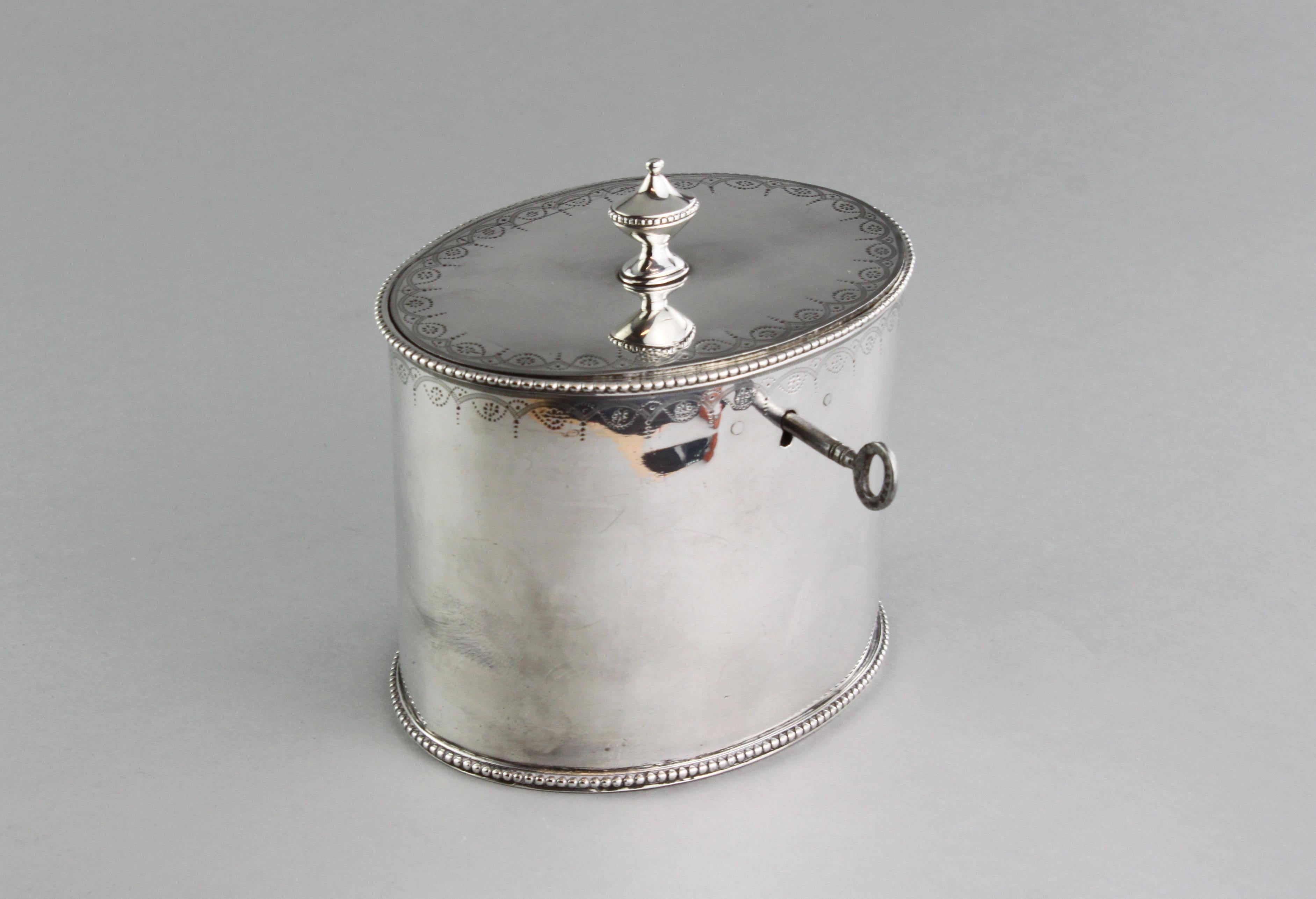 georgian silver tea caddy