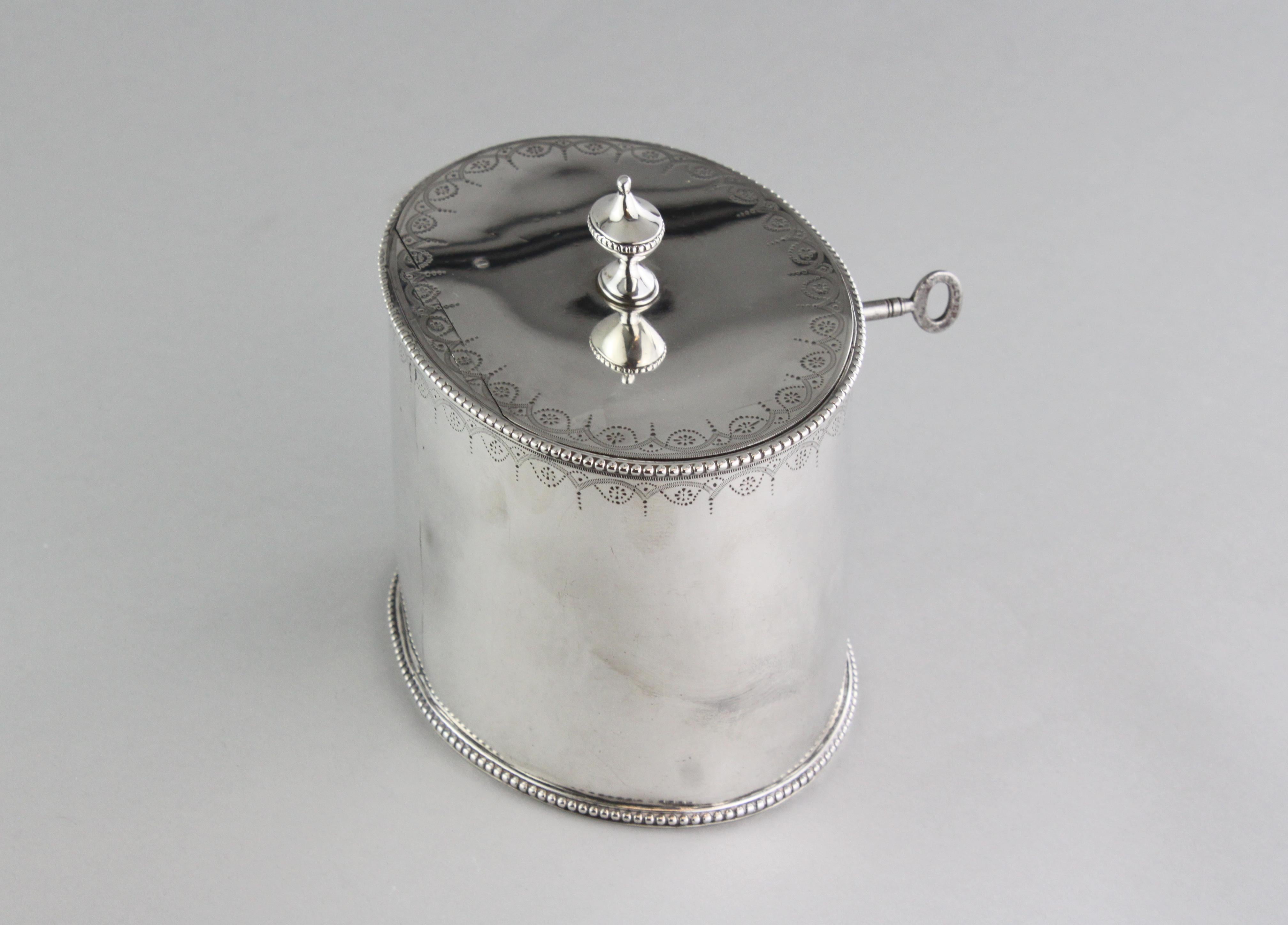 antique silver tea caddy
