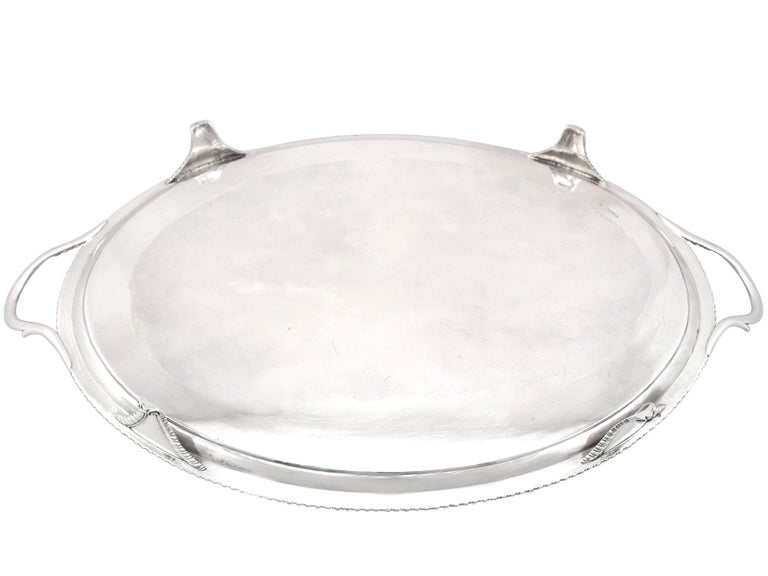 Antique Georgian Sterling Silver Tea Tray, 1806 For Sale 2