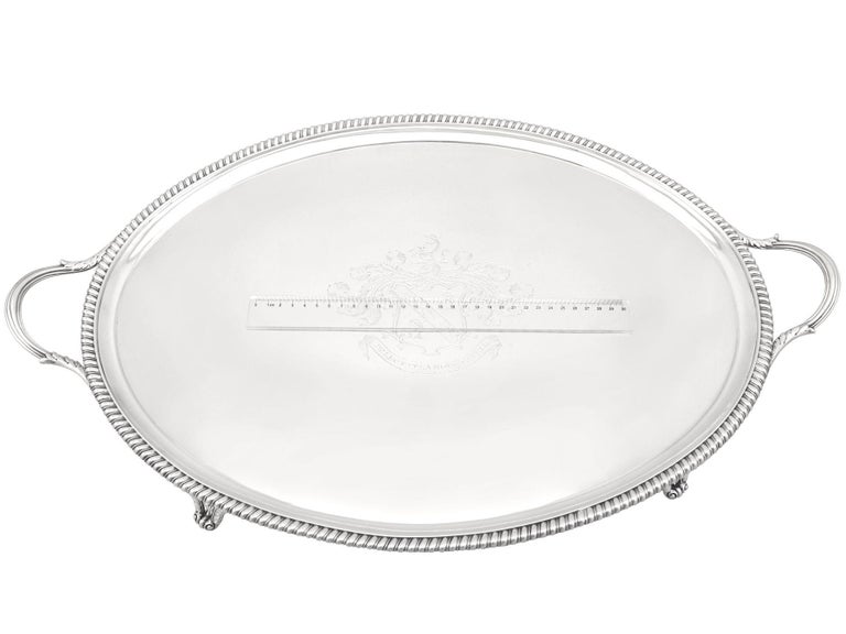 Antique Georgian Sterling Silver Tea Tray, 1806 For Sale 3