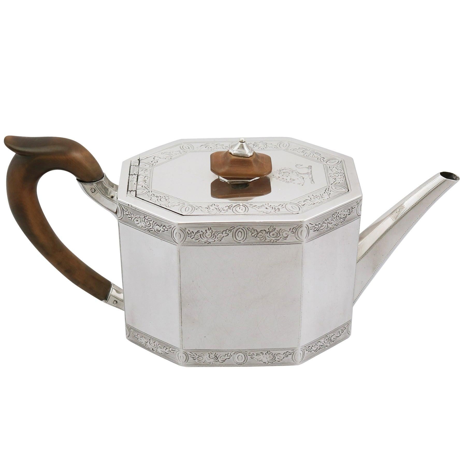Antique Georgian Sterling Silver Teapot, 1787