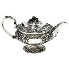 Antique Georgian Sterling Silver Teapot 1824 George IV Tea Pot
