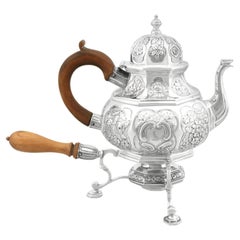 Antique Georgian Sterling Silver Teapot with Spirit Burner