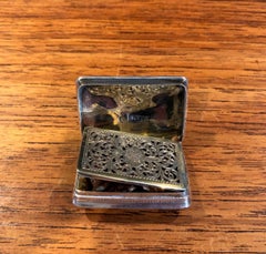 Antike georgianische Vinaigrette / Vesta aus Sterlingsilber von Nataniel Mills