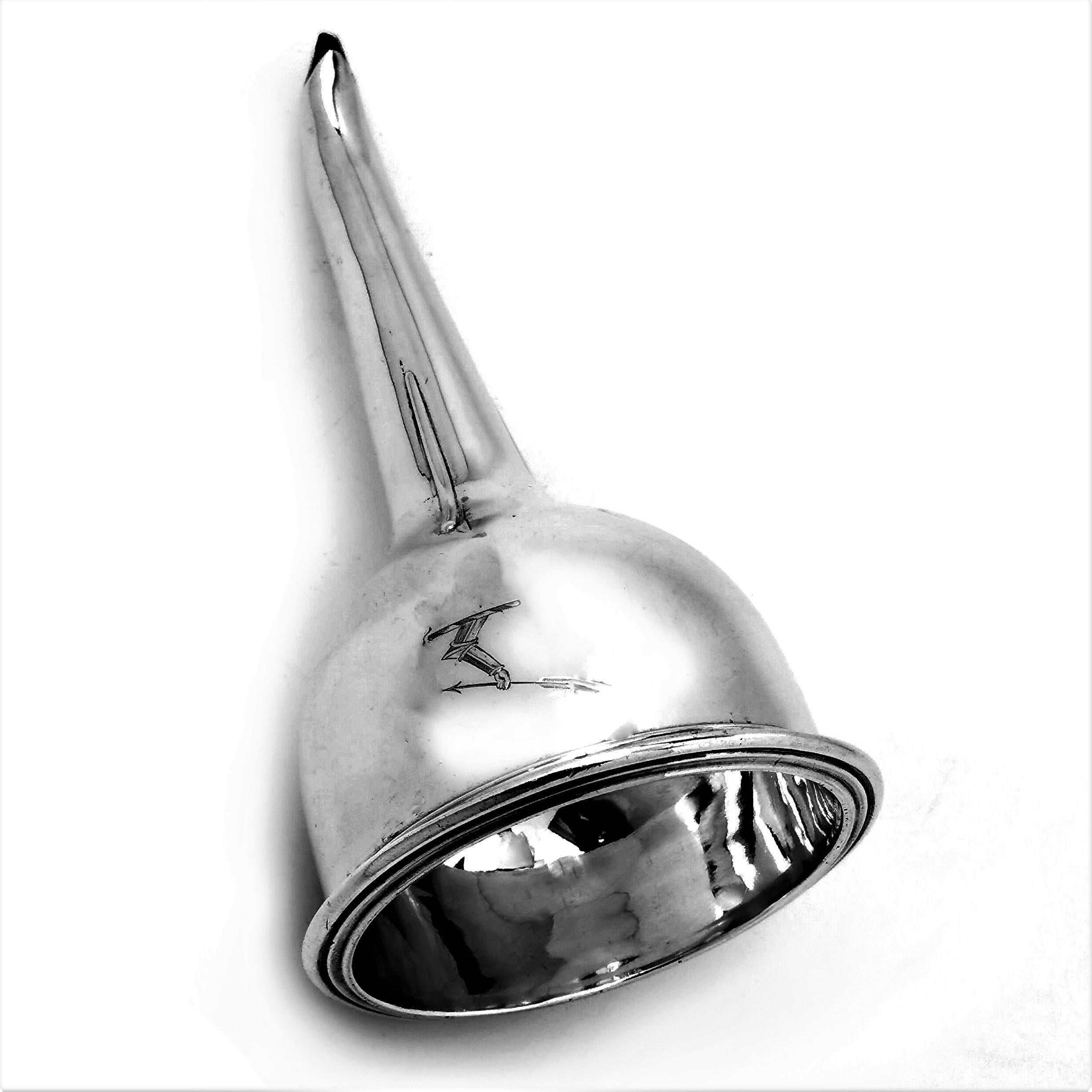 19th Century Antique Georgian Sterling Silver Wine Funnel 1827