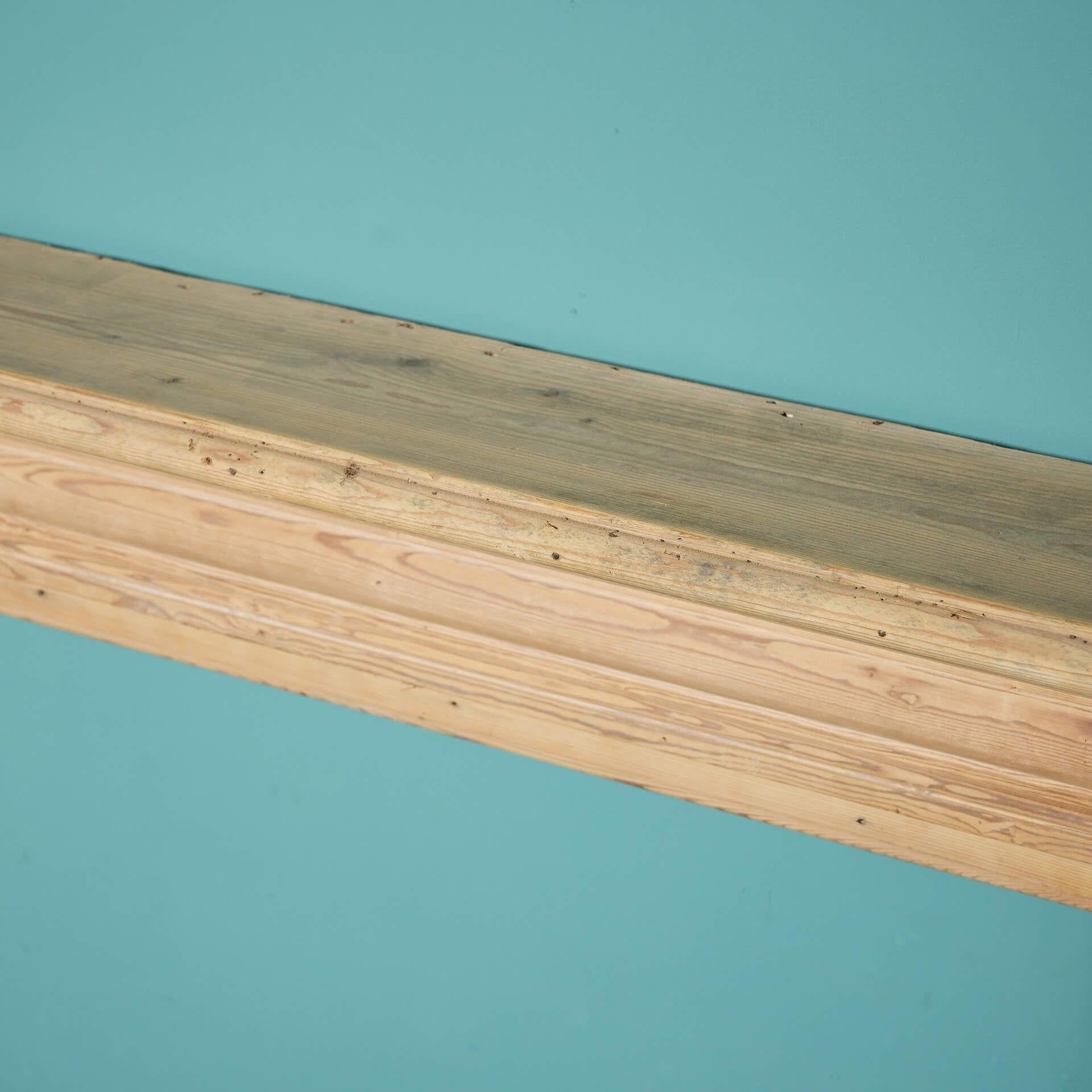 Wood Antique Georgian Stripped Pine Bullseye Fireplace For Sale
