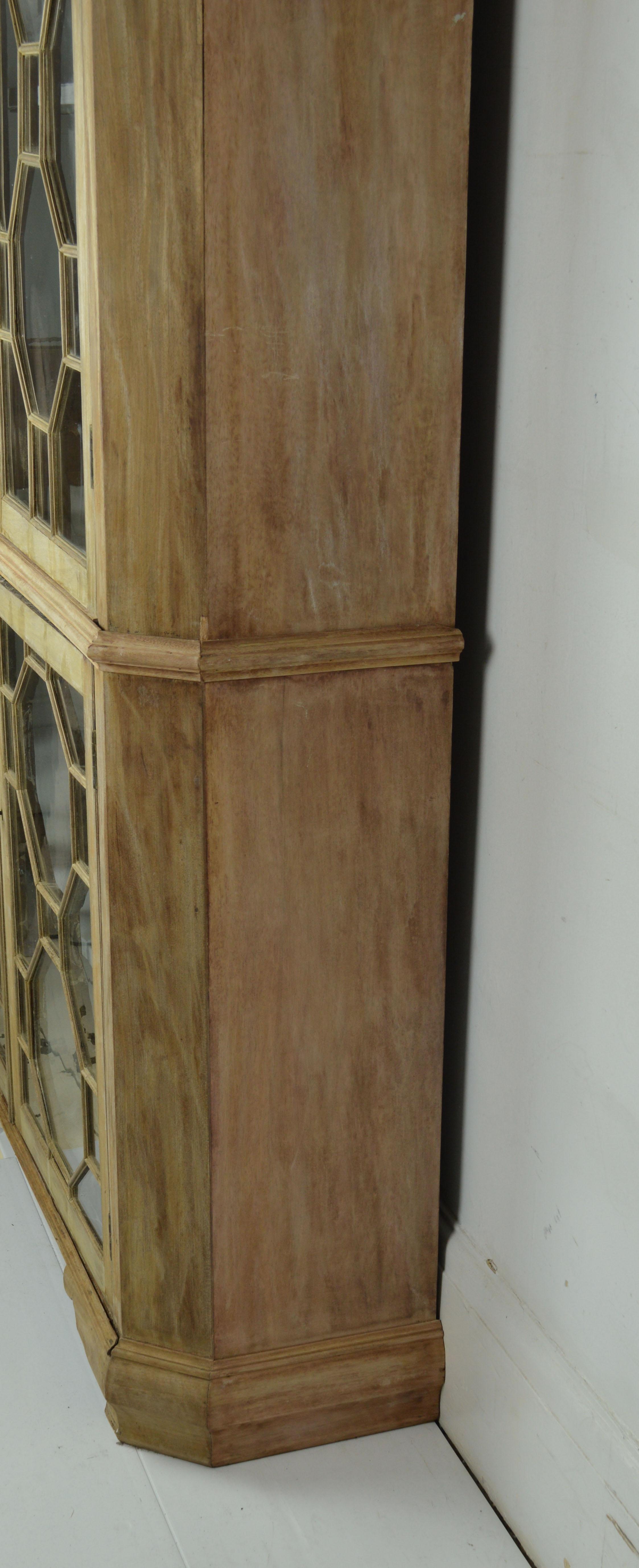 Antique Georgian Style Bleached Mahogany Astragal Glazed Bookcase 3