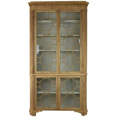 Antique Georgian Style Bleached Mahogany Astragal Glazed Bookcase