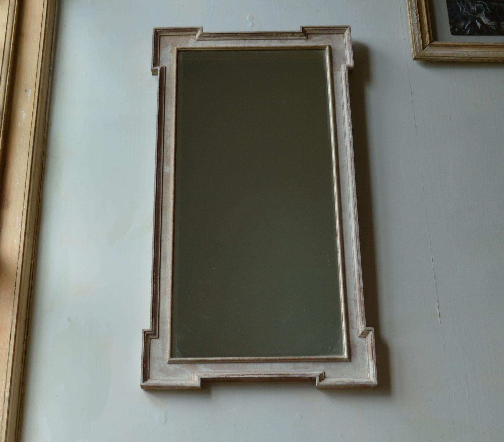 English Antique Georgian Style Bleached Mahogany Mirror