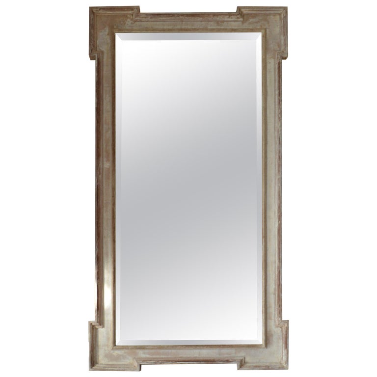 Antique Georgian Style Bleached Mahogany Mirror For Sale