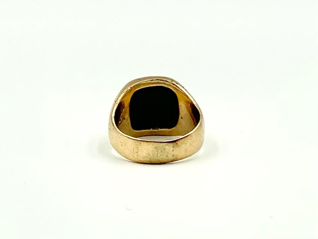 Antique Georgian Style Bloodstone Intaglio Rose Gold Signet Ring, 19th Century For Sale 3