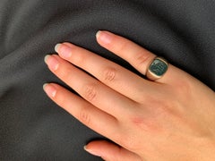 Antique Georgian Style Bloodstone Intaglio Rose Gold Signet Ring, 19th Century