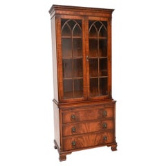 Antique Georgian Style Bookcase Cabinet