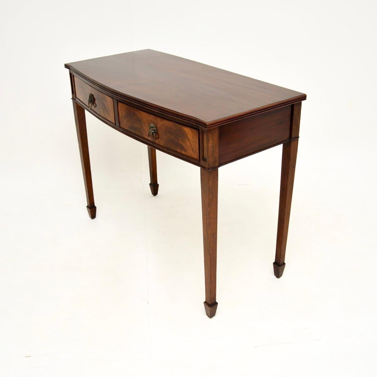 British Antique Georgian Style Bow Front Console Table