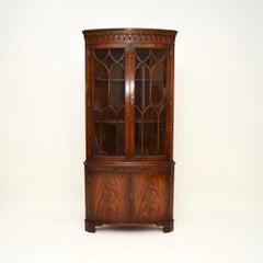 Antique Georgian Style Bow Front Corner Cabinet